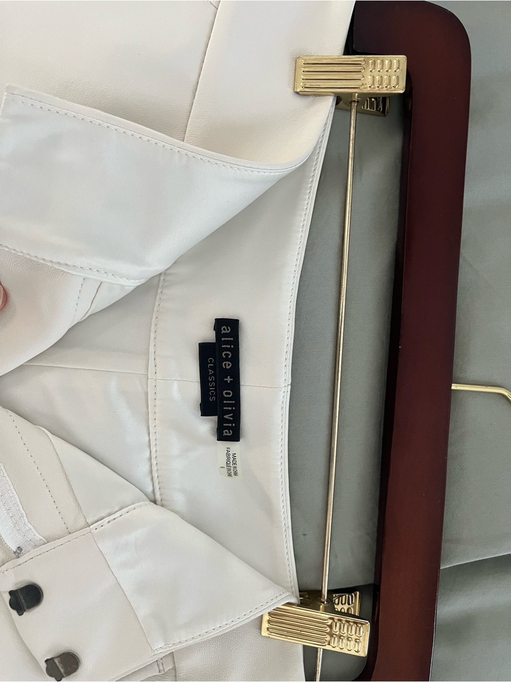 Alice and Olivia CADY White Leather Shorts - Picture 9 of 10